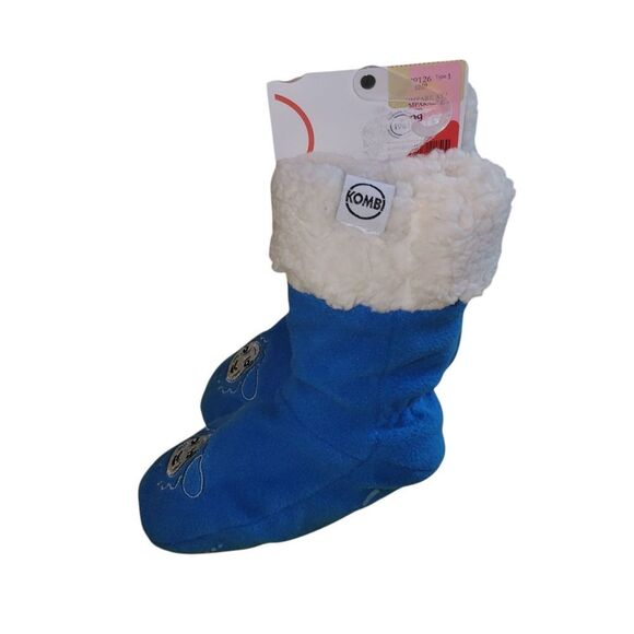 KOMBI Blue and White Plush Lined Indoor Slippers SIZE 12/24 MONTHS - Picture 4 of 4